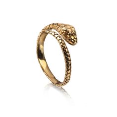 Beautiful Adjustable Snake ring in gold vermeil. The snake is the symbol of transformation and creation.  The detailed snake can be worn in any finger to match your look.  The ring comes packed in a box. Please avoid contact with chemicals. It is a 18k gold surface plating on sterling silver. It will fade over time and please do not use any silver cleaner. Yellow Gold Snake Ring For Wedding, Elegant Gold Brass Snake Ring, Elegant Gold Snake Ring In Brass, Adjustable Snake Ring In Yellow Gold, Gold Fine Jewelry Snake-shaped Ring, Gold Snake Open Ring Fine Jewelry, Gold Snake Shape Rings For Anniversary, Gold Open Snake Ring Fine Jewelry, Yellow Gold Snake-shaped 14k Gold Rings