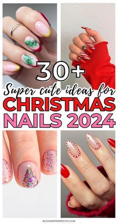 Christmas Sweater Nails, Festive Manicure, Plaid Nails