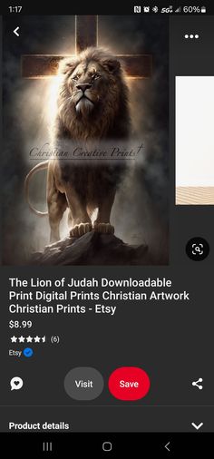 the lion of judah is shown in this screenshot from an iphone screener, which shows