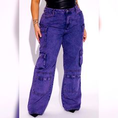 Purple Fashion, Nova Wide, Leg Jeans, Never Worn Size 16 Jeans, Jeans Fashion, Fashion Nova Jeans, Purple Fashion, Black Beauty, Wide Leg Jeans, Jeans Style, Color Purple, Leg Jeans