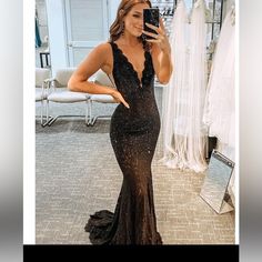 New With Tags! Dm For More Details. Black Figure Hugging Prom Dress, Laced Black Prom Dress, Black V Neck Prom Dress, Vegas Theme Prom Dress, Prom Dresses Fit And Flare Long, Prom Dresses Thick Straps, Prom Dresses 2024 Black, Tight Fitted Prom Dresses, Black Prom Dress Inspiration