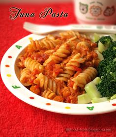 pasta and broccoli are served in a bowl