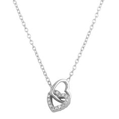 M A T E R I A L S: • Chain :18K Gold Plated over 925 Sterling Silver • Clear CZ Stones -----------------------♥-------------------- SIZE • Hearts: 8 mm Aprox • Chain length: 15" + 3" adjustable Double Heart Necklace, Double Heart, Cz Stone, Chain Lengths, Heart Necklace, 18k Gold, Silver Necklace, Gold Plate, Plating