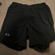 Great Condition. Never Worn. There Is Liner In These Shorts Under Armour Black Activewear For Outdoor Activities, Black Athletic Shorts For Outdoor Activities, Under Armour Black Athletic Shorts For Gym, Under Armour Casual Black Shorts, Casual Black Under Armour Shorts, Black Athleisure Shorts By Under Armour, Sporty Under Armour Shorts With Pockets, Under Armour Black Shorts With Elastic Waistband, Under Armour Short Bottoms With Pockets