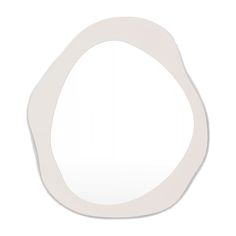 an oval shaped mirror on a white background