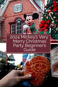 mickey's very merry christmas party beginner's guide with images of the main street