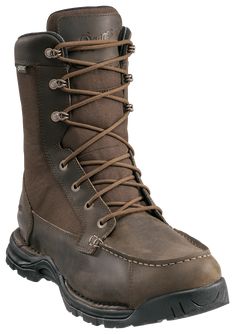 Stay sure-footed on your next adventure with the Sharptail GORE-TEX Hunting Boots for Men from Danner. Inspired by traditional upland hunting boots, the Sharptail utilizesf full-grain leather and 900D nylon uppers to give hunters superior durability, protection and support. GORE-TEX 100% waterproof/breathable linings inside provide waterproof protection you can trust out in the field. Built around an 851 last for a supportive fit ideal for those needing high mileage performance, this hunting boo Western Style Waterproof Boots For Outdoor With Plain Toe, Western Style Plain Toe Waterproof Boots For Outdoor, Moc Toe Gore-tex Boots For Walking, Gore-tex Boots With Vibram Sole And Moc Toe, Gore-tex Moc Toe Boots For Walking, Leather Moc Toe Hiking Boots For Hunting, Gore-tex Boots With Reinforced Heel For Hiking, Steel Toe Hiking Boots For Hunting, Hunting Hiking Boots With Steel Toe