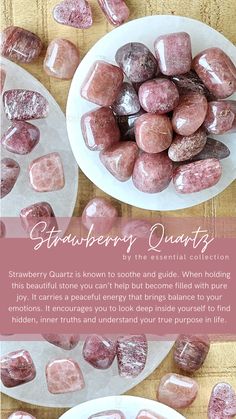 Quartz Meaning Crystals, Strawberry Quartz Meaning, Crystal Dictionary, Quartz Crystal Meaning, Quartz Meaning, Strawberry Crystal, Tumbled Crystals