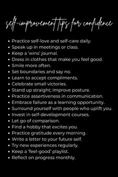 #selfimprovementtips #selfimprovement #selfdevelopment #confidencetips #personaldevelopment #personalimprovement Finding A Hobby, Small Victories, Letter To Yourself, Improve Posture, Skills To Learn, Practice Gratitude