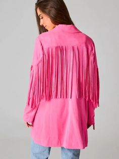 Neon pink Buddy Love fringe jacket. Houston Rodeo, Stock Show, Buddy Love, Love Coupons, Jacket Fits, Fringe Jacket, Ladies Boutique, Bubble Gum, Neon Pink