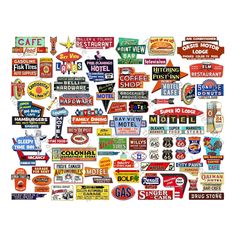 an image of many different signs in the shape of a map