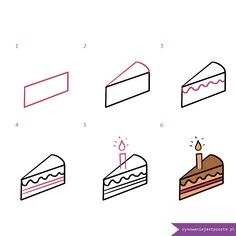 how to draw a birthday cake step by step