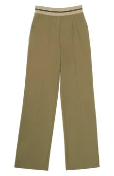 Pleats mark the front of these classic trousers with a comfy elastic waist and an ultrasoft virgin-wool blend. 48% virgin wool, 48% polyester, 4% elastane Dry clean Imported Solid Full-length Wool Pants, Full Length Solid Wool Pants, Full Length Wool Pants, Solid Wool Dress Pants For Work, Classic Pants With Elastic Waistband, Solid Wool Tapered Leg Pants, Classic Stretch Dress Pants With Elastic Waistband, Classic Formal Dress Pants With Elastic Waistband, Classic Tailored Pants With Elastic Waistband