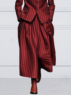 Striped Loose Wide Leg Trousers Casual Pants Bottoms Pants Decoration, Pocket Stitching, Striped Pant, Trendy Pants, Power Dressing, Blazer Set, Simple Tees, Red Pants