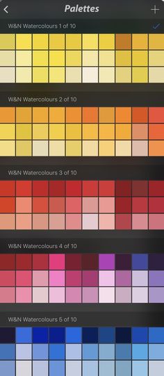 an iphone screen showing the colors in different shades