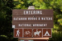 there is a sign for the entrance to nathan woods and water's national monument