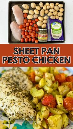 this sheet pan pesto chicken recipe is so easy to make