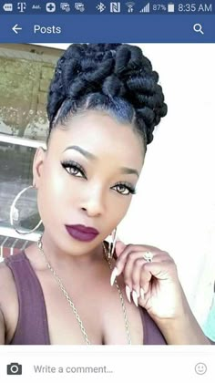 Black Hair Updo, Black Hair Updo Hairstyles, Beautiful Black Hair, Twisted Updo, Afrikaanse Mode, Natural Hair Twists, Pelo Afro, Hair Twist Styles