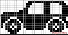 a cross stitch pattern with black and white squares in the shape of a dog on it