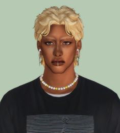 a digital painting of a woman with blonde hair and piercings on her nose, wearing a black shirt