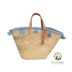 French Baskets  Pastel Blue : French Basket, Moroccan Basket, straw bag, french market basket, Beach Moroccan Basket, French Market Basket, Beach Basket, French Baskets, Wool Bags, Natural Baskets, Straw Beach Bag, Straw Tote Bag, Bleu Pastel