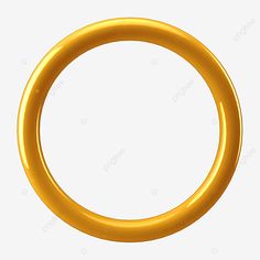 an image of a gold ring on a white background, 3d rendering, illustration png and psd