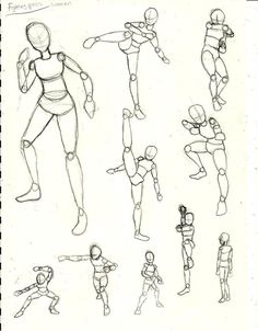 an image of various poses and gestures for the character in this video game, which appears to be drawn on paper