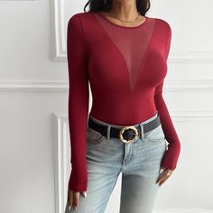 F00283220-305 Winter Top, Patchwork Top, Basic Fits, Top Shirt Women, Winter Tops, Top Women, Wine Red, Shirt Top, Brunei