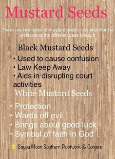 a poster with instructions on how to use mustard seeds