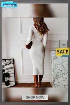 Long Sleeve Pit Strip Dress Casual White Bodycon Dress For Fall, Long Solid Color Sweater Dress For Spring, Spring Long Solid Color Sweater Dress, Trendy Long Midi Dress For Spring, White Bodycon Dress For Fall, Casual Solid Color Bodycon Dress For Fall, Trendy Long Sleeve Bodycon Dress For Day Out, Solid Color Bodycon Dress For Date Night In Spring, Spring Solid Color Bodycon Dress For Date Night