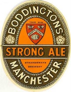 a sticker with the words strong ale on it