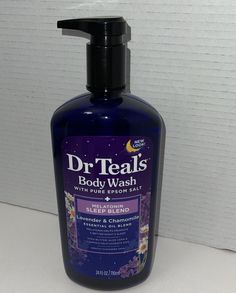 Dr Teal's Body Wash with Pure Epsom Salt, Sleep Blend with Melatonin, 24 fl oz.. Dr Teals Body Wash, Dr Teals, Chamomile Essential Oil, Body Care Routine, Epsom Salt, Hydrate Skin, Essential Oil Blends, Oil Blend, Body Wash