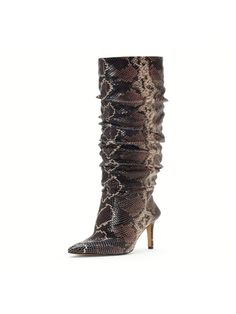 An impressive pair from the top of the tall shaft all the way to the pointed toe, these Kashiana leather boots deliver a dash of drama to any ensemble. From Vince Camuto.Vince Camuto Kashiana Mauve Multi Snake Fashion Stiletto Slouched Knee Boots Red Fashionable    Animal,Textured Pattern Slip on   Women Shoes, size features are:Bust: ,Length: ,Sleeve Length: Snake Fashion, Casual Sneakers Women, Casual Shoes Women, Textures Patterns, Vince Camuto, All Fashion, Knee Boots, Leather Boots, Womens Sneakers