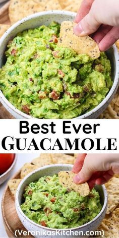 the best ever guacamole recipe is made with only three ingredients and it's so good to eat