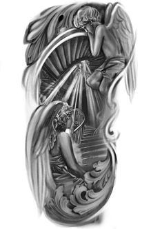 an angel tattoo design on the arm