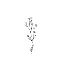 a black and white drawing of flowers with the word love written on it in cursive writing