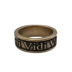 Ancient Roman bronze ring The words of Julius Caesar are etched in history: "Veni, Vidi, Vici" - I came, I saw, I conquered. Now, you can carry the spirit of this ancient triumph with you in the form of our Veni Vidi Vici Ring. This ring is not just a piece of jewelry; it's a statement of power, success, and style.Timeless Elegance: Available in your choice of bronze or silver-plated bronze, this ring marries ancient history with contemporary style.Julius Caesar's Legacy: With the famous phrase Symbols Of Peace, Greek Mythology Jewelry, Roman Ring, Mythology Jewelry, Mjolnir Pendant, Veni Vidi Vici, Paracord Beads, Olive Branches, Viking Pendant