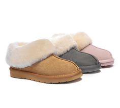 EVERAU® UGG Slippers Sheepskin Wool Suede Ankle Homey #EA2025 Description: You can never go wrong with a classic ankle slipper, and our EVERAU Homey Ugg Slippers are the perfect addition to your shoe collection. Lined with warm, soft and fluffy sheepskin wool, these slippers will be your best friend during winter. Available in three different colours, these slippers can be seamlessly styled with a matching tracksuit set to tie in your ultimate cosy look all winter long.  Specification:  Brand: EVERAU The shoe upper is made with cow suede, helping you to effortlessly maintain your boots. The fluffy sheepskin wool embraces your feet in absolute warmth during the icy-cold winter. These ugg slippers are fully lined with sheepskin wool that is super comfy and soft. The EVA Sponge sole has an ex Slippers Sheepskin, Matching Tracksuit, Ugg Slippers Women, Ugg Slippers, Tracksuit Set, Waterproof Boots, Cold Winter, Womens Uggs, Shoe Collection