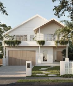 this is an artist's rendering of a two - story house in the florida style