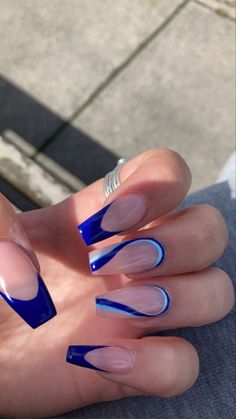 Royal Blue Nails, Sassy Nails, Blue Acrylic Nails, Work Nails, Simple Acrylic Nails, Acrylic Nails Coffin Short