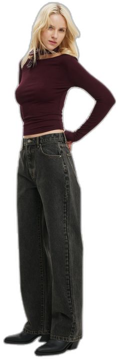 Trendy Washed Black Straight Bottoms, Casual Cropped Jeans In Washed Black, Everyday Washed Black Straight Leg Bottoms, Casual Washed Black Cropped Jeans With Five Pockets, Casual Cropped Jeans In Washed Black With Five Pockets, Everyday Washed Black Rigid Denim Bottoms, Cotton On, Recycled Cotton, Straight Jeans