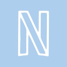 the letter n in white on a blue background