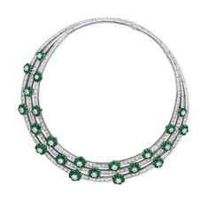 VAN CLEEF & ARPELS EMERALD AND DIAMOND NECKLACE Emerald Necklaces, Emerald And Diamond Necklace, Elegant Jewellery, Accessory Jewelry, Jewel Necklace, Colorless Diamond, Colombian Emeralds, Emerald Necklace