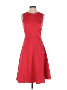 Lands' End Casual Dress Size: 4 Red Dresses - used. No Fabric Content, Midi, Mock, Solid, Knee Length, Sleeveless | Lands' End Casual Dress: Red Solid Dresses - Size 4 Fitted Red Sleeveless Cotton Dress, Red Fitted Sleeveless Cotton Dress, Red Fitted Sleeveless Dress For Spring, Red Fit And Flare Knee-length Midi Dress, Red Stretch A-line Dress, Red Stretch Cotton Dress, Red Sleeveless Fit And Flare Midi Dress, Fitted Red Cotton Midi Dress, Red Fit And Flare Sleeveless Midi Dress