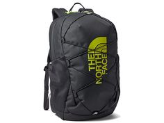 The North Face Court Jester (Youth) - Backpack Bags : Asphalt Grey/LED Yellow : Be prepared for any adventure with The North Face Court Jester backpack. Zipper closure. Two backpack-style straps with joining clip. Front bungee to hold bulky items, like a jacket. Logo printed on front. Two exterior side water bottle slip pockets. ID patch on inside. Interior laptop sleeve. Made with polyester. Imported. Measurements: Laptop Compartment: 13 in Bottom Width: 10 1 2 in Middle Width: 10 1 2 in Top Wi Practical The North Face Hiking Bag, The North Face Nylon Camping Bag, Practical The North Face Bags For Outdoor Activities, Practical Backpack For Hiking And School, Practical Backpack With Ykk Zipper For Outdoor, Practical Outdoor Backpack With Ykk Zipper, Black Backpack With Ykk Zipper For Outdoor Activities, Black Backpack With Ykk Zipper For Outdoor, Durable Green Backpack For Camping