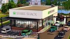 Small Hot Dogs, Burgers And Shakes, Restaurant Exterior, Cyberpunk Design, Sims 4 House Building, Shake Shack, Special A