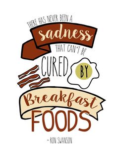 the quote for breakfast foods is shown in red and orange on a white background with an orange ribbon