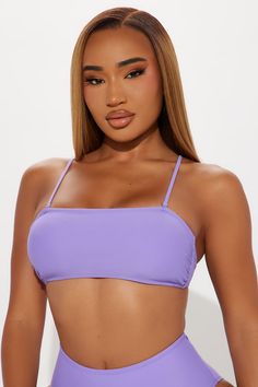 Available In Purple. Mix And Match Bikini Top Pair with any style from our Maui Mix and Match Swim Collection to complete the look! Separate Top Bandeau Top Removable Adjustable Straps Full Stretch Final Sale Shell: 82% Nylon 18% Spandex Lining: 92% Polyester 8% Spandex Imported | Maui Mix And Match Bandeau Bikini Top in Purple size 1X by Fashion Nova Trendy Bandeau Swimwear With Built-in Bra, Trendy Bandeau Stretch Swimwear, Stretch Tube Top For Beach Party, Seamless Trendy Tube Top For The Beach, Trendy Seamless Tube Top For Beach, Seamless Stretch Tube Top For Sunbathing, Stretch Seamless Tube Top For Sunbathing, Seamless Tube Top For Beach Season, Beachwear Tube Top With Built-in Bra For Swimming