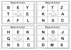 four different spanish words are shown in this printable worksheet for the alphabet