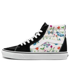 Butterfly Floral Marshmal Style Women Size 6.0 Vans Floral Print Sneakers For Summer, Vans Floral Print Summer Sneakers, Black Flat Heel Sneakers For Spring, Floral Print Sneakers For Spring Streetwear, Spring Floral Print Sneakers For Streetwear, Black Vans Sneakers For Summer, Casual Vans Sneakers With Floral Print, Vans Low-top Floral Print Sneakers, Vans Casual Sneakers For Spring